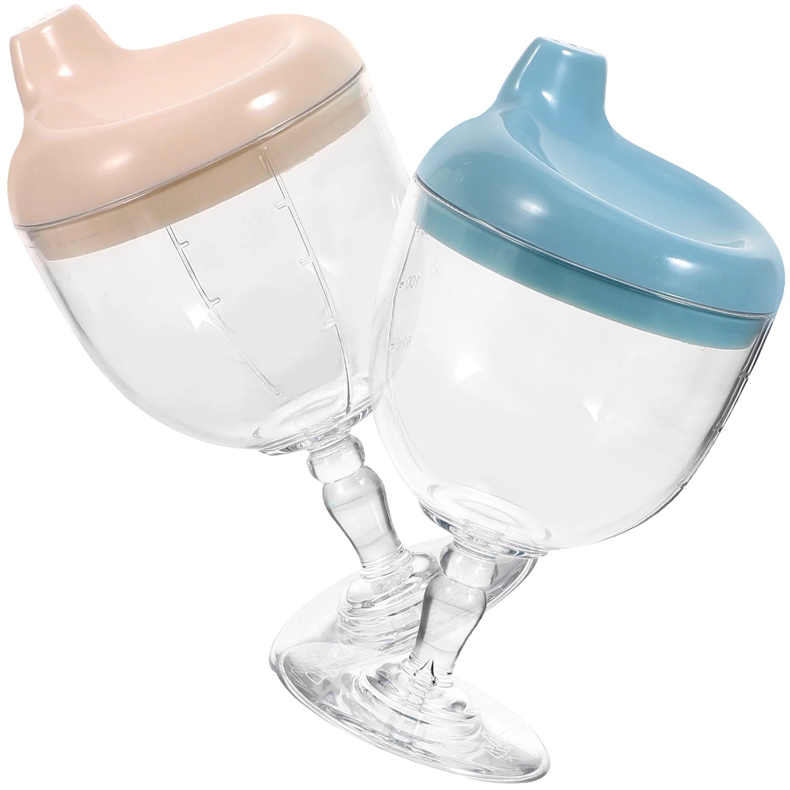 

2 Pcs Baby Goblet Water Cup Plastic Training Glasses Toddler Drinking Milk Kids Cups