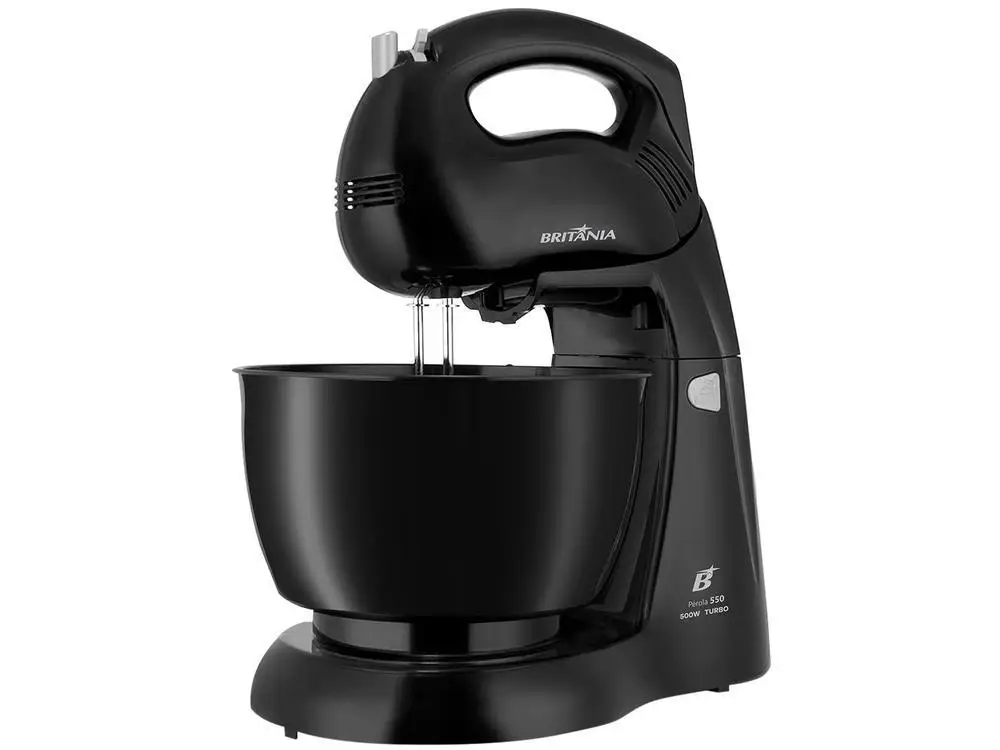 500W Black Britannia Mixer 4 Speeds 4.3L Pearl 550 - 110V