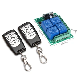 Universal Wireless Remote Control Switch DC 12V 4CH relay Receiver Module With 4 channel RF Remote 433 Mhz Transmitter