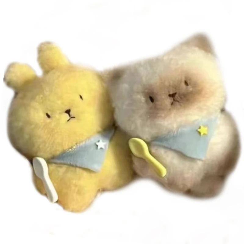 Pack of 2 Cartoon Keychain Pendant Handmade Bear Bag Pendant Rabbits Plush Toy