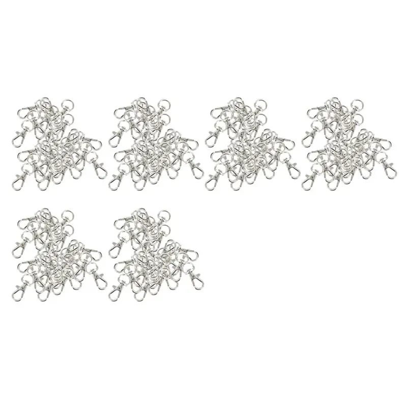 

ABUL-180Pcs Swivel Carabiners Keychain Silver Color