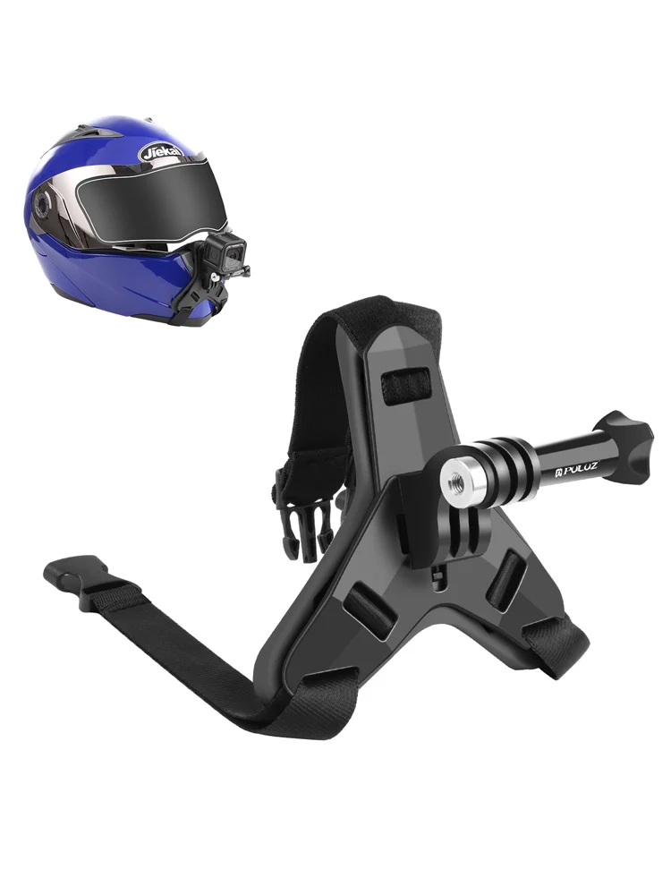 Support de fixation pour mentonnière de casque de moto PULUZ pour GoPro, DJI Osmo Action et autres caméras d'action, support de fixation pour mentonnière de casque intégral