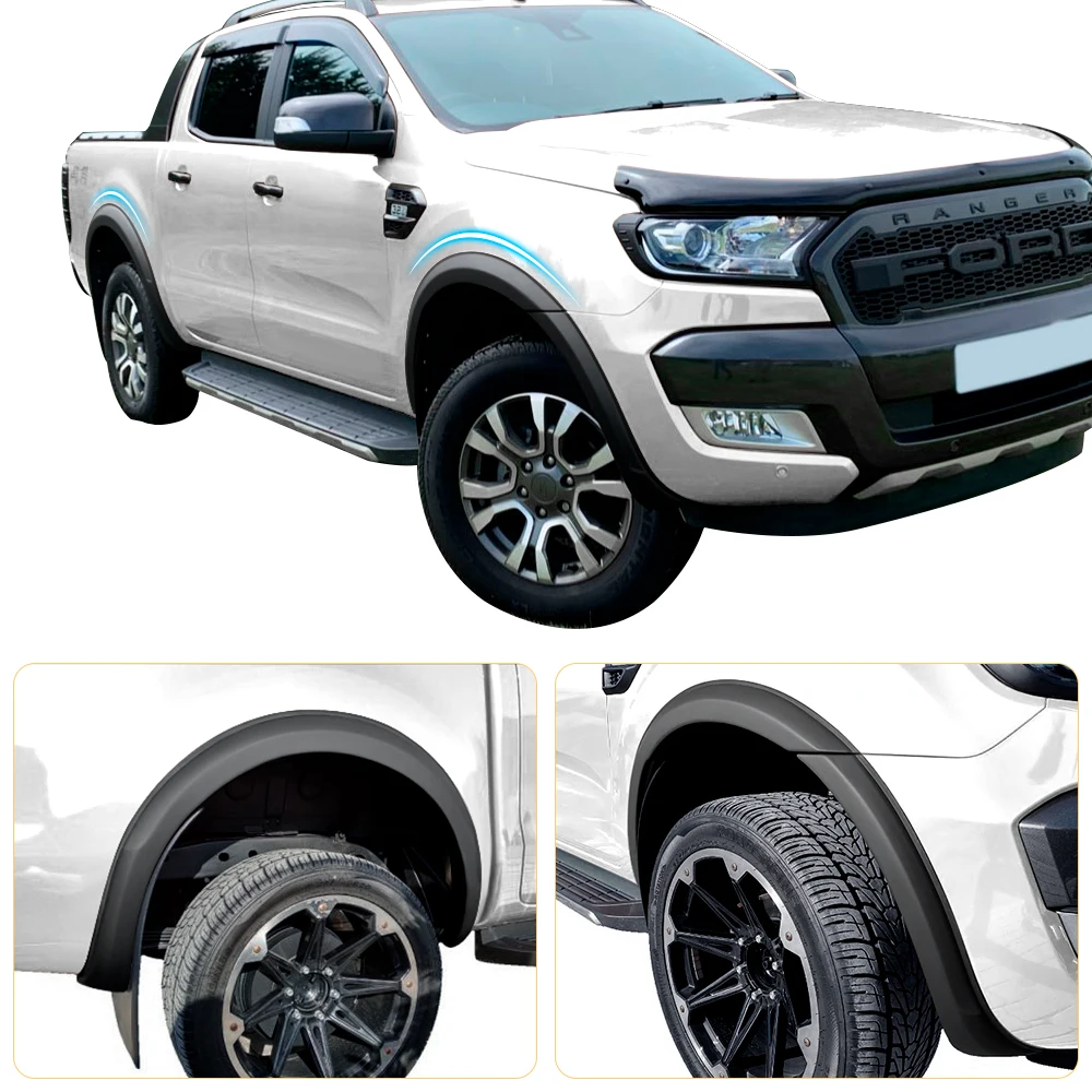 3'' Slim Fender Flares Wheel Arch for Ford Ranger T7 PX2 MK2 2015 2016 2017 2018 Models Matte Black Mudguard 4X4 Car Accessories