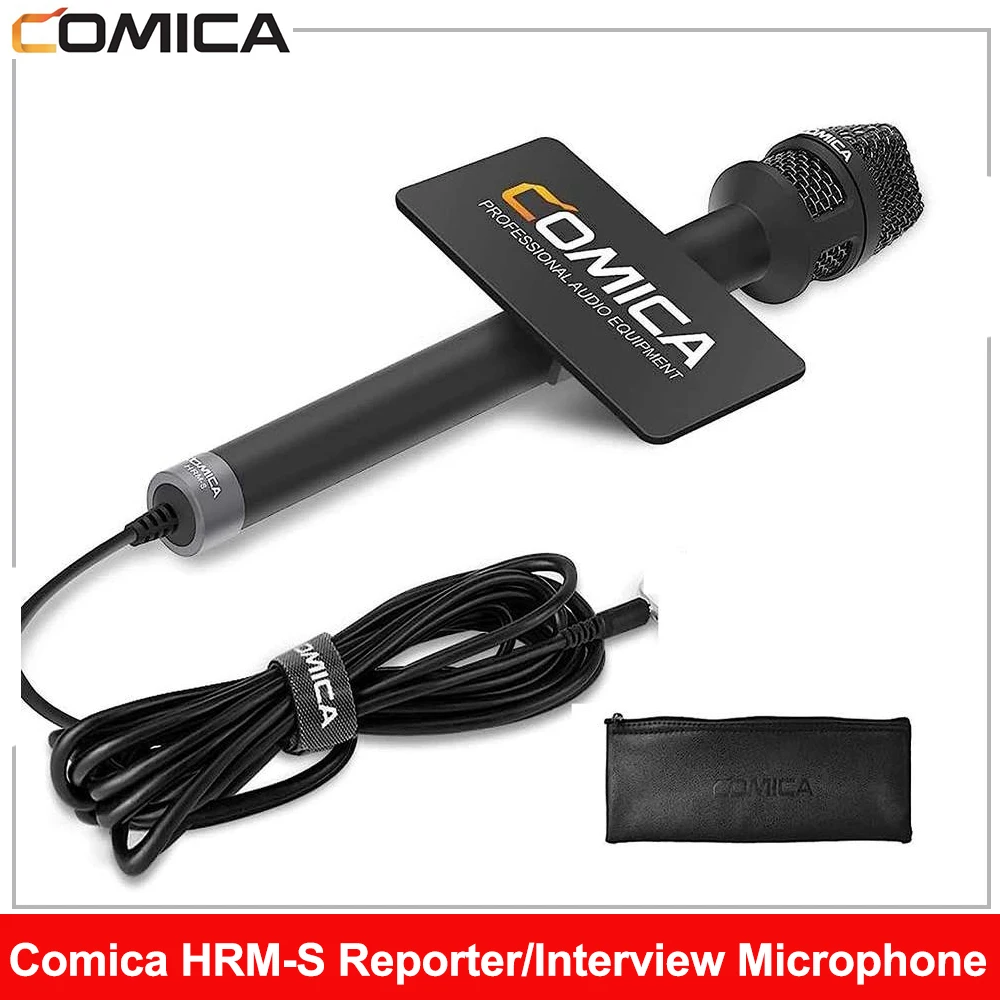 Comica HRM-S Cardioid Condenser Reporter/Interview Microphone for Smartphone, DSLR, Recording Microphone for Churches