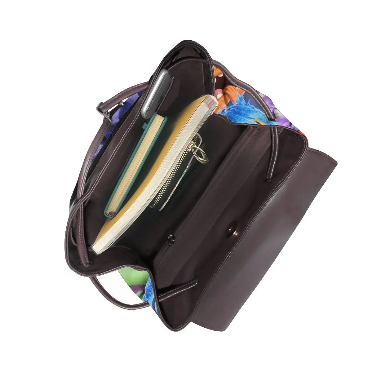 New Women's Multifunction Inside Out Backpack Casual Leather School Bag For Girls Fashion Travel Shoulder Bag