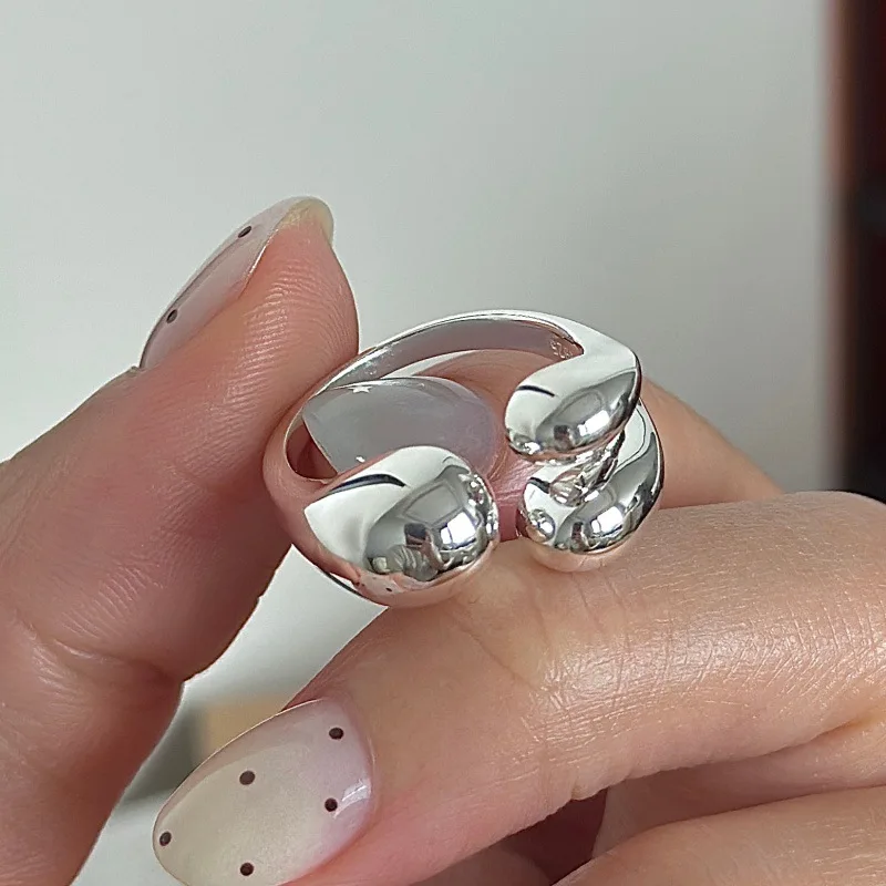 S925 Sterling Silver Korean Version Niche Design Sense Retro Simple Ring Korean Style Fashionable Personalized Ring Wholesale