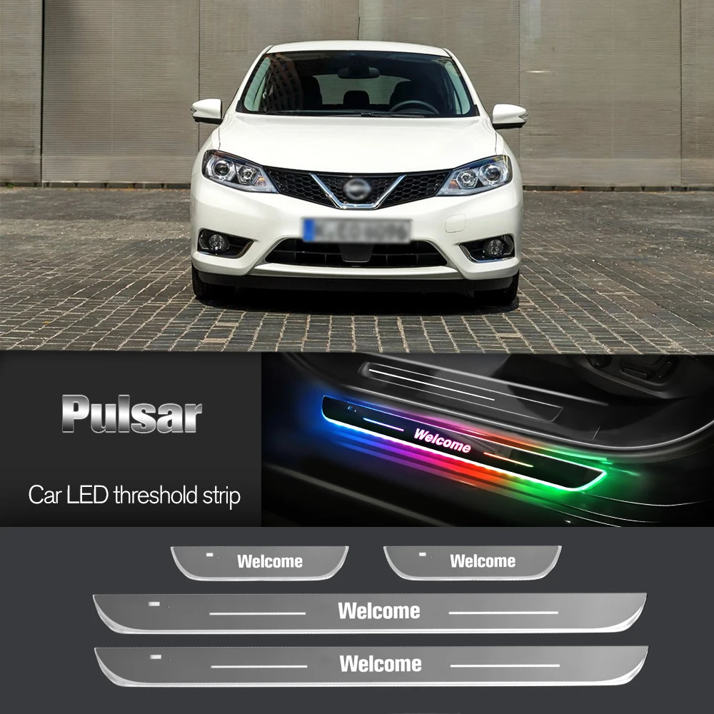 

Car Door Sill Light For Nissan Pulsar C13 2014-2018 2015 2016 2017 Customized Logo LED Welcome Threshold Pedal Lamp Accessories
