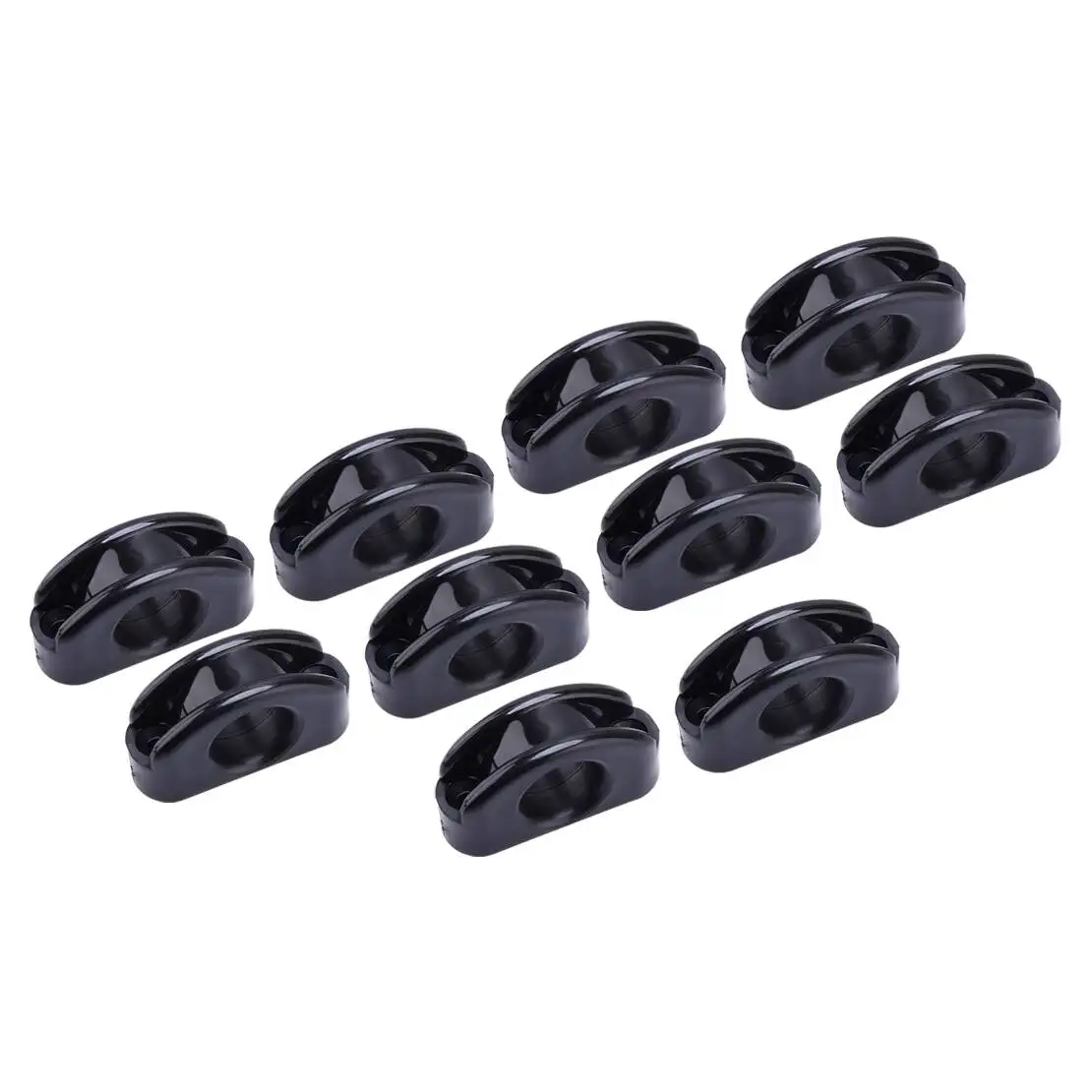 Black 10Pcs Nylon Deck Eye Fairlead Bullseye Line Cable Rope Guide Pulley Fit for Marine Boat Yacht Kayak Canoe