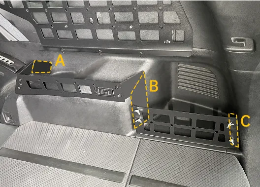 For Nissan Rogue X-Trail T31 2008-2013 Side Window Storage Panel Rear Trunk Debris Rack Storage Molle panel