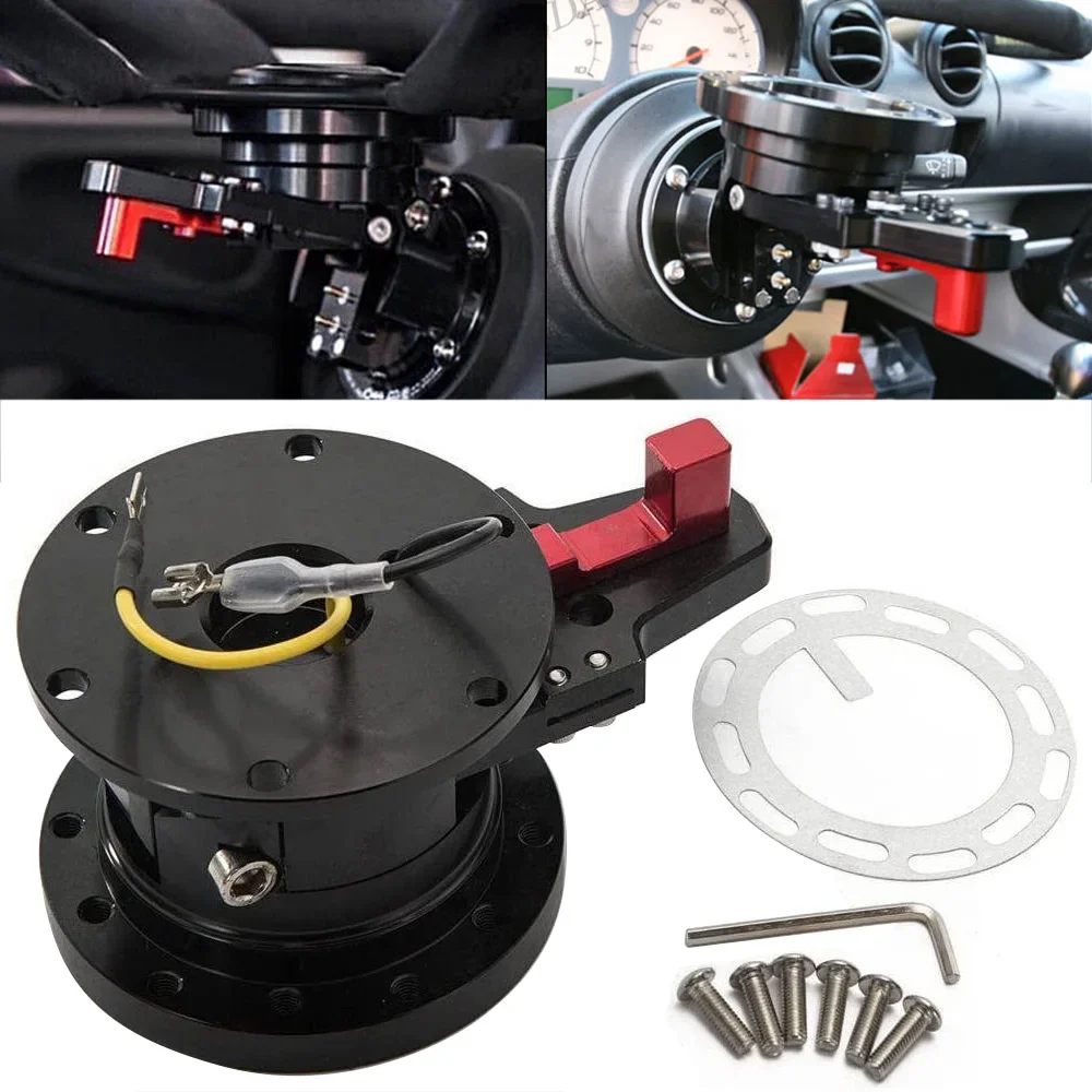 Fit For  For FOR Universal Tilt Steering Wheel Hub Steering Wheel Black Quick Release Tilt System Race/Racing