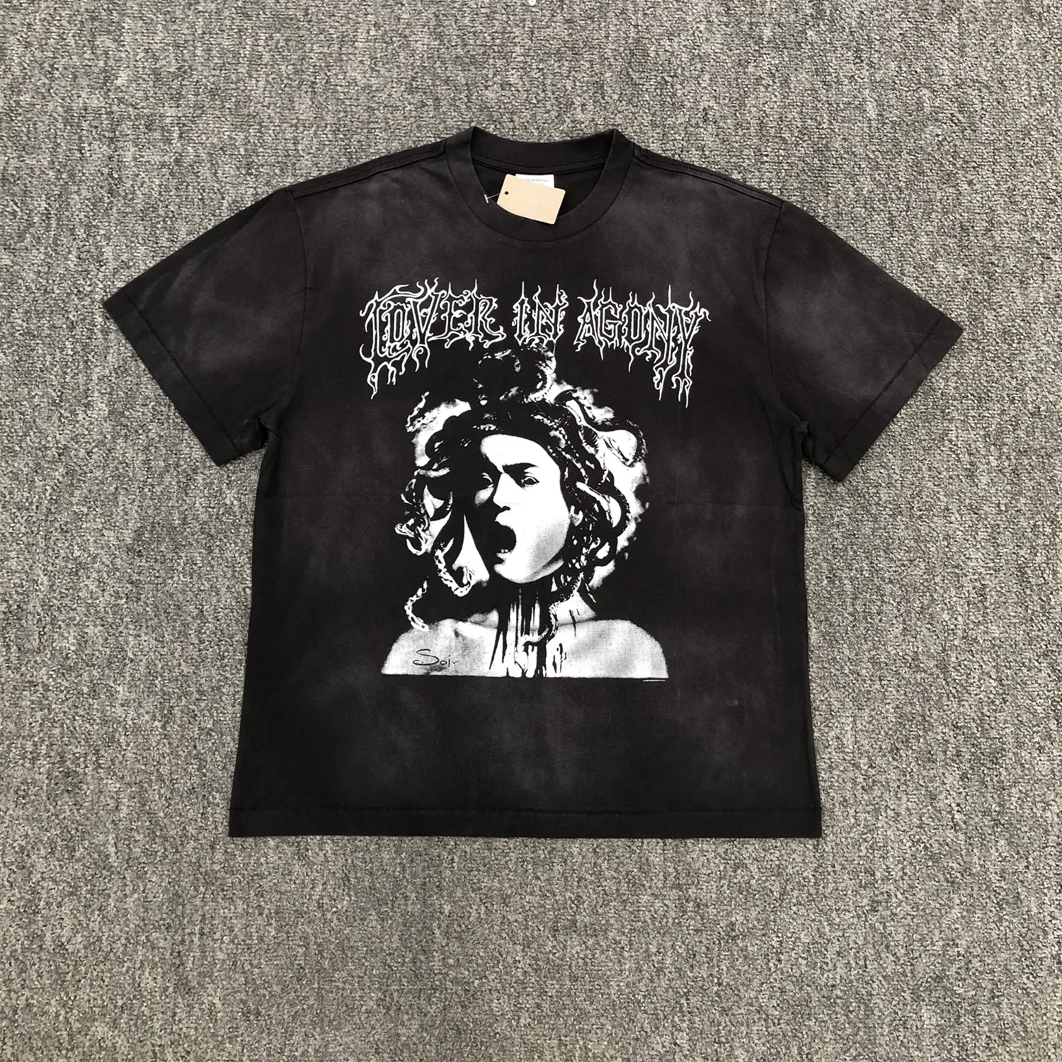 

Yao Fashion 26SS Hip Hop Kanye West Oversize Avatar Washed Make Old Vintage Casual Y2k Streetwear Tee Tops Loose T Shirt for Men