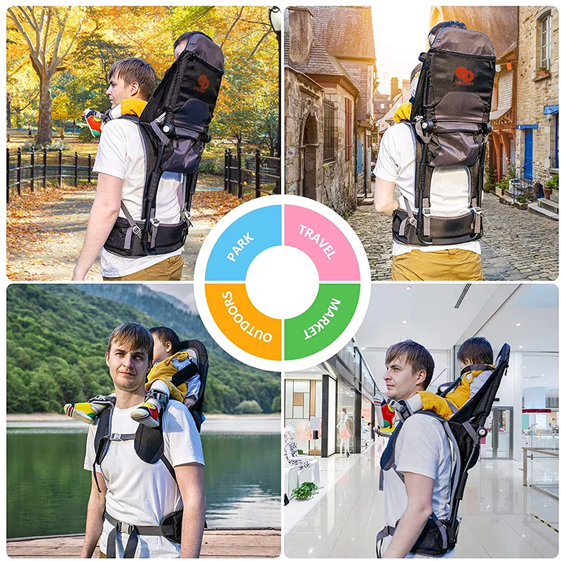 TrikeChildcity Baby Walking Artifact Baby Back Rack Outdoor Saddle Shoulder Seat With Awning Child Ride High