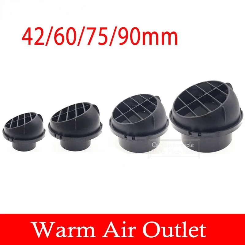 42mm 60mm 75mm 90mm Air Vent Ducting Piece Duct Pipe Outlet Rotable For Webasto Eberspaecher Diesel Parking Heater