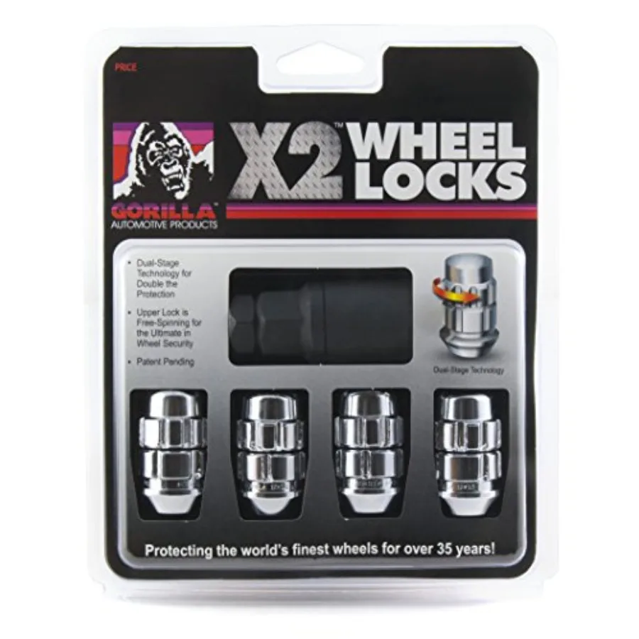 

Automotive 71641X 14mm x 1.50 Thread Size Acorn Chrome X2 Wheel Lock (Pack of 4)