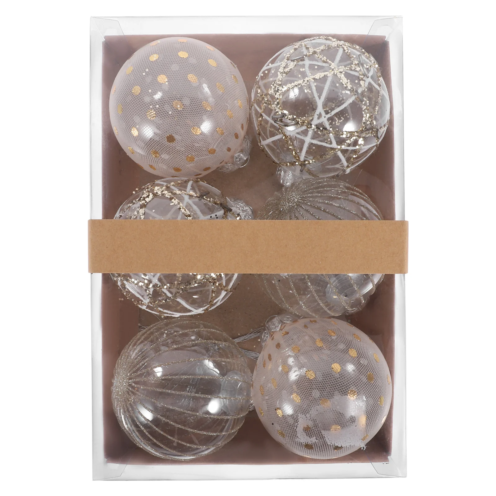 

6Pcs Christmas Ball Hanging Ornaments Xmas Tree Decor Plastic Christmas Party Supplies Ball Ornaments Xmas Hanging Decor