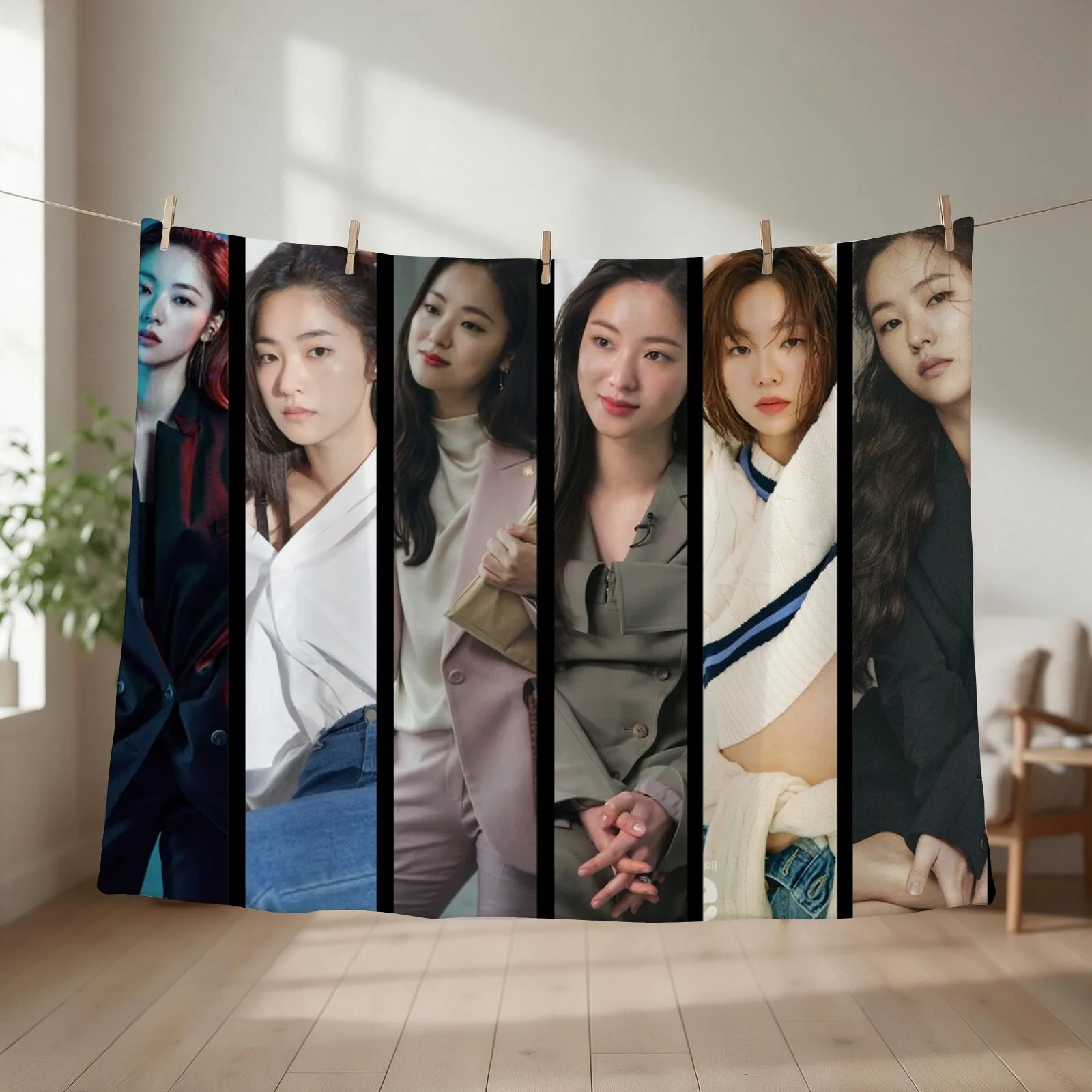 Vincenzo Ms Hong Cha Young Jeon Yeo Been Collage Throw Blanket couch cozy soft plush fuzzy picnic outdoor blanket