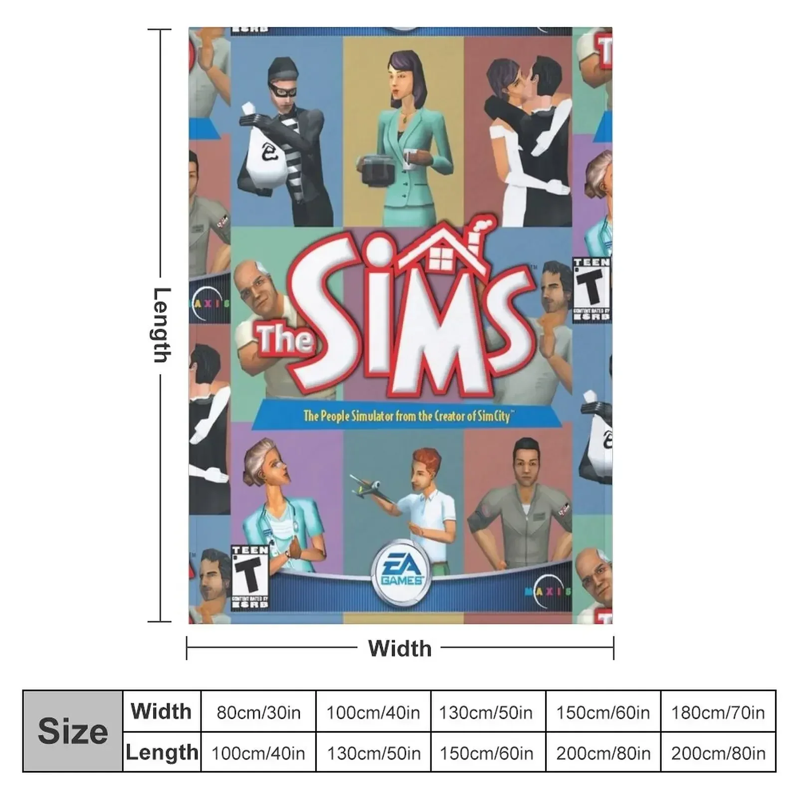 Sims 1 Box Art Throw Blanket Decorative Throw Plaid on the sofa Luxury St Plaid halloween Giant Sofa Blankets