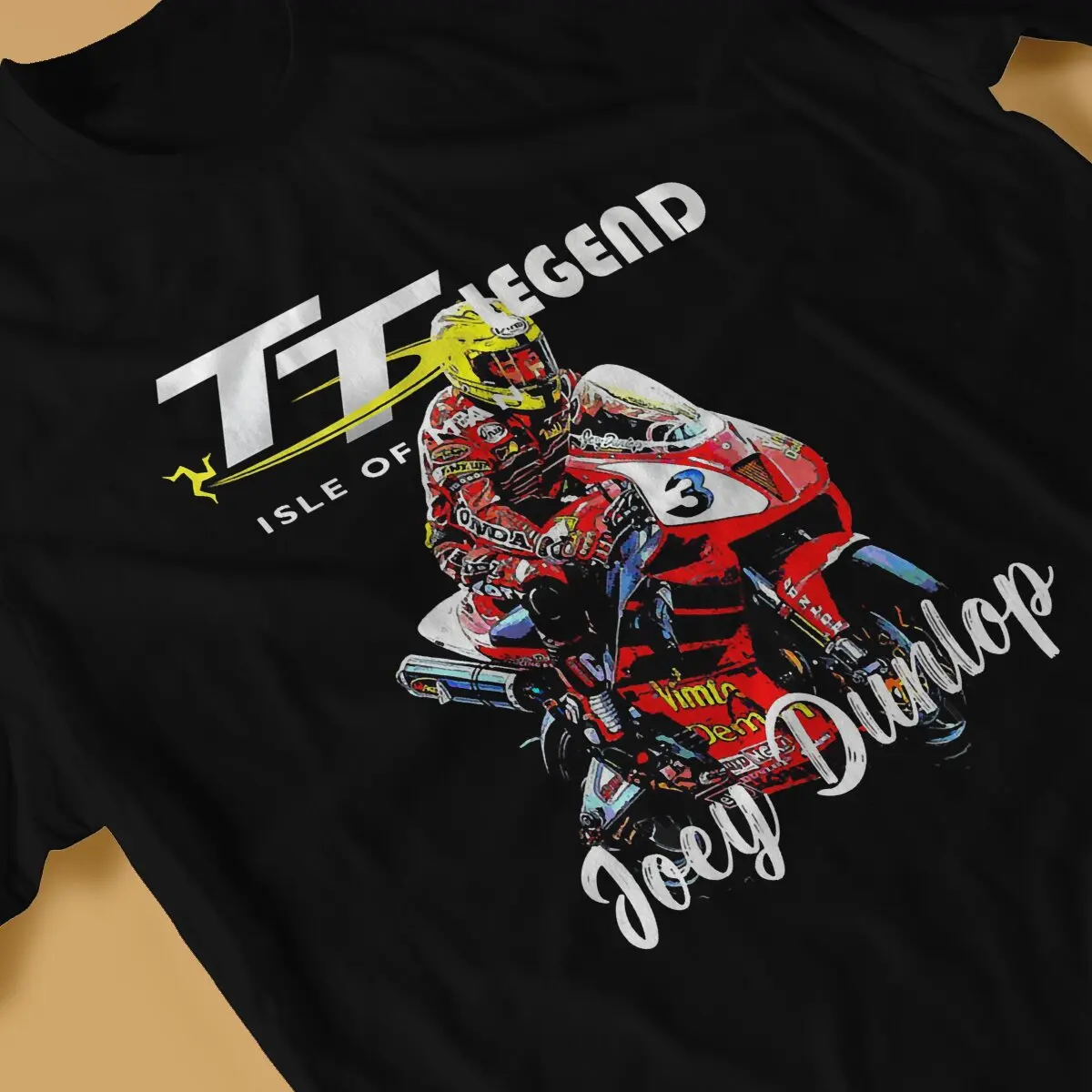 Joey Dunlop Tt Legend Men\'s T Shirts Mann Motorcycle Race Vintage Tees Short Sleeve O Neck T-Shirts 100% Cotton Gift Idea