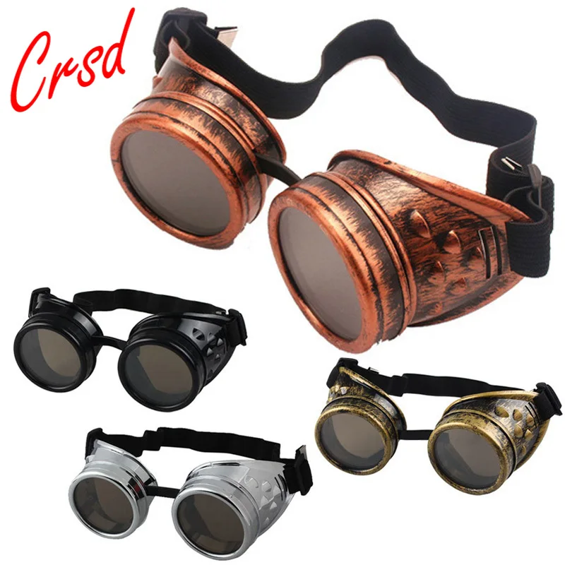 CRSD 2022  Punk Glasses Steampunk Goggles Vintage Style Personality Sunglasses Welding Cosplay Brand Designer Glasses