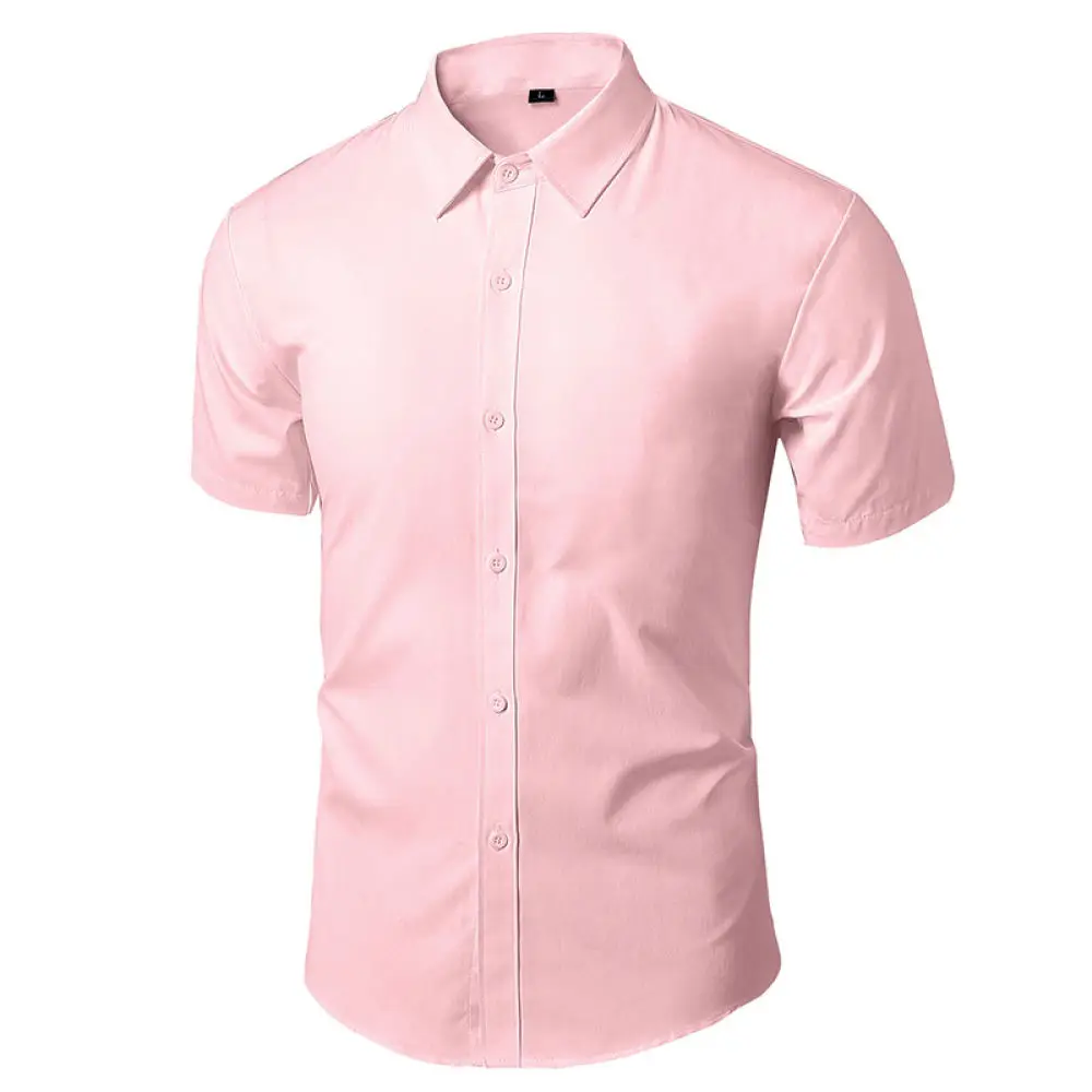 Mens Slim Fit Dress Shirt Long Sleeve Casual Business Formal Office Wear Non Iron Professional Solid Color Button Up Shirt