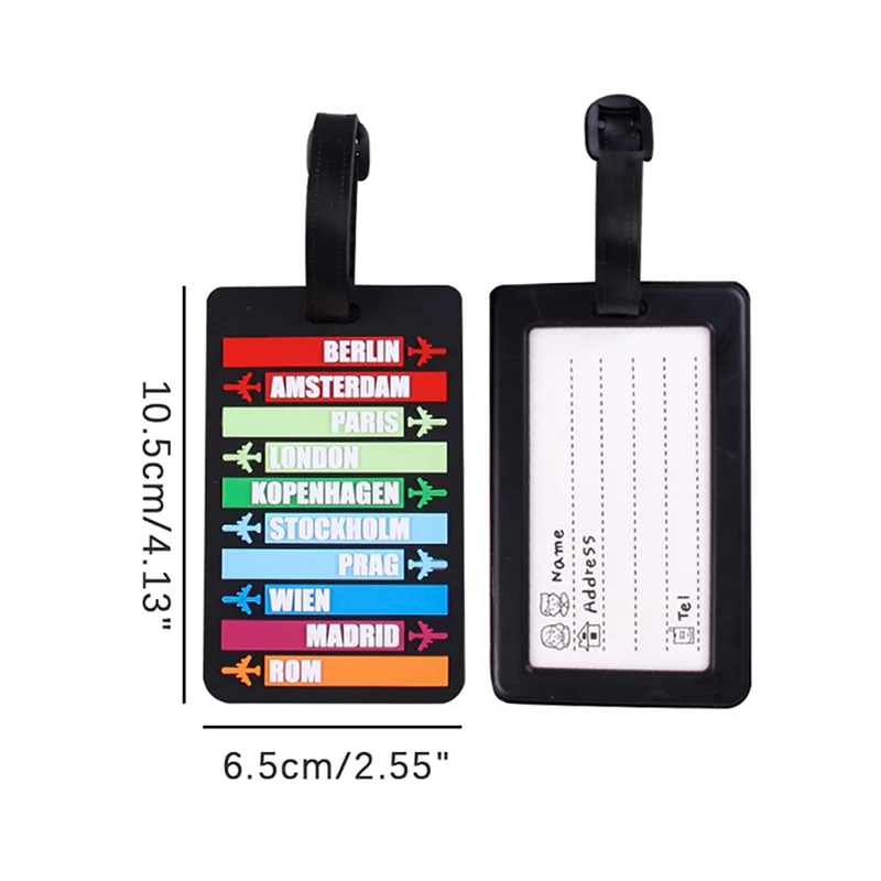 Country Name Suitcase Luggage Tag Fashion Letters Address Holder Baggage Label Silicone Identifier Travel Accessories