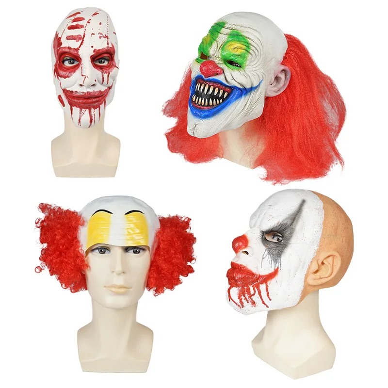 Hete Verkoop Horror Enge Lelijke Evil Clown Cosplay Carnaval Party Halloween Volwassen Masker