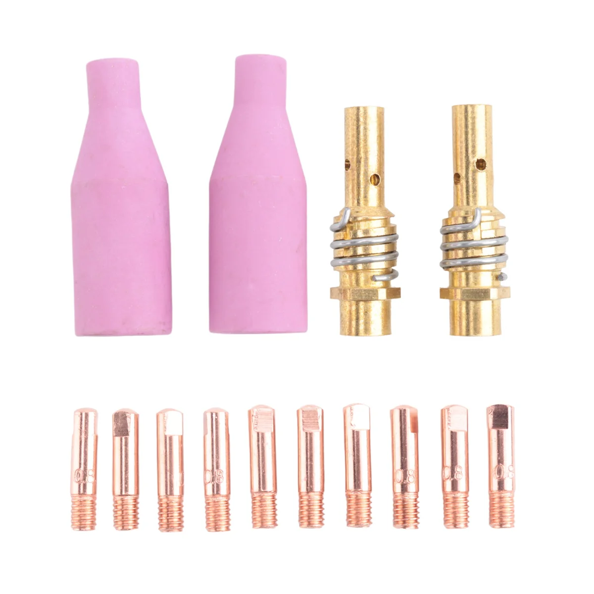 Welding accessories14Pcs MB-15AK Welding Torch Consumables 0.8mm Contact Tips Gas Ceramic Nozzle for 15AK MIG Welding Torch