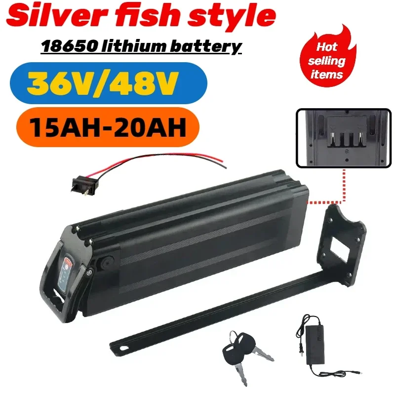 

Upgraded to 48V max silverfish battery for E-bike 36v/48v 20Ah ultra long endurance with XT60 plug discharge, built-in BMS