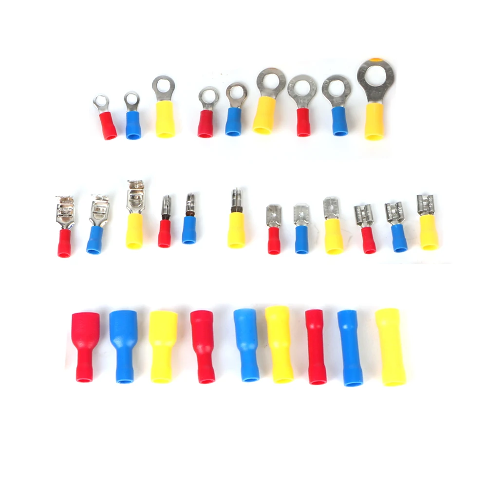 Insulated Cable Connector Electrical Wire Crimp Spade Butt Ring Lugs Fork Set 280/480PCS Assorted Kit Rolled Terminals