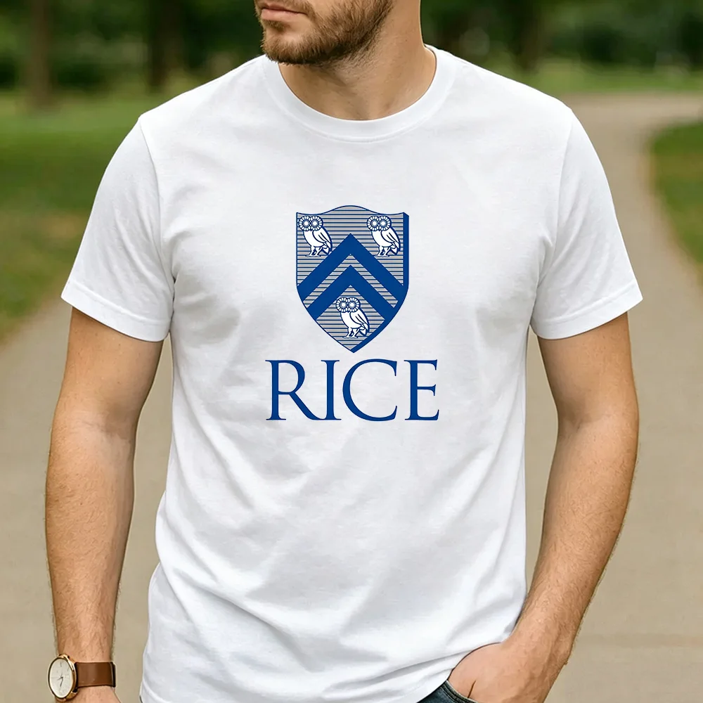 Vintage Rice University Houston Owl Shield Crest Aesthetic Graphic T Shirt Unisex Crew Neck Short Sleeve Alumni Gift Top