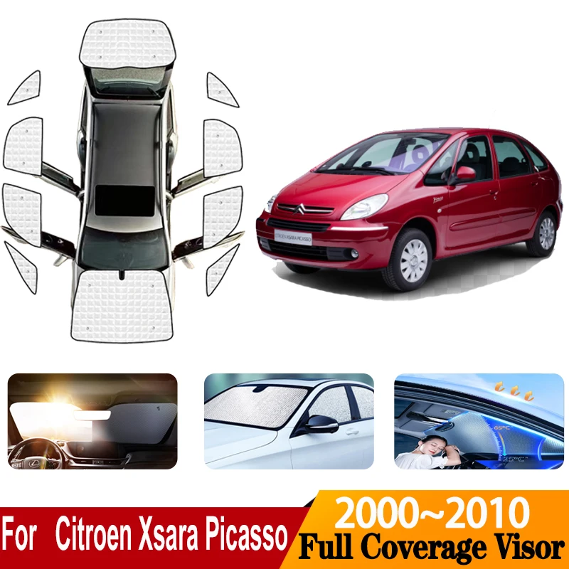 

Anti-UV Full Car Coverage Sunshades For Citroen Xsara Picasso 2000~2010 Auto Sunscreen Window Sunshade Covers Car Accessories