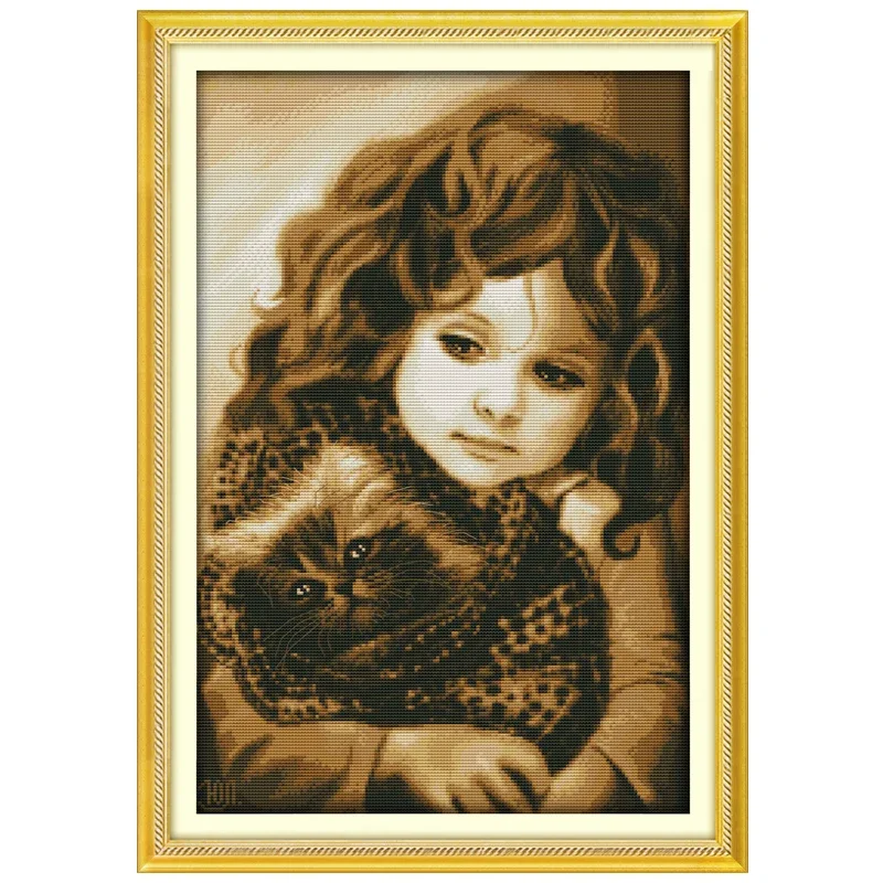 Little Girl Baby Angel Patterns Counted Cross Stitch Set DIY 11CT 14CT 16CT Stamped DMC Cross-stitch Kit Embroidery Needlework