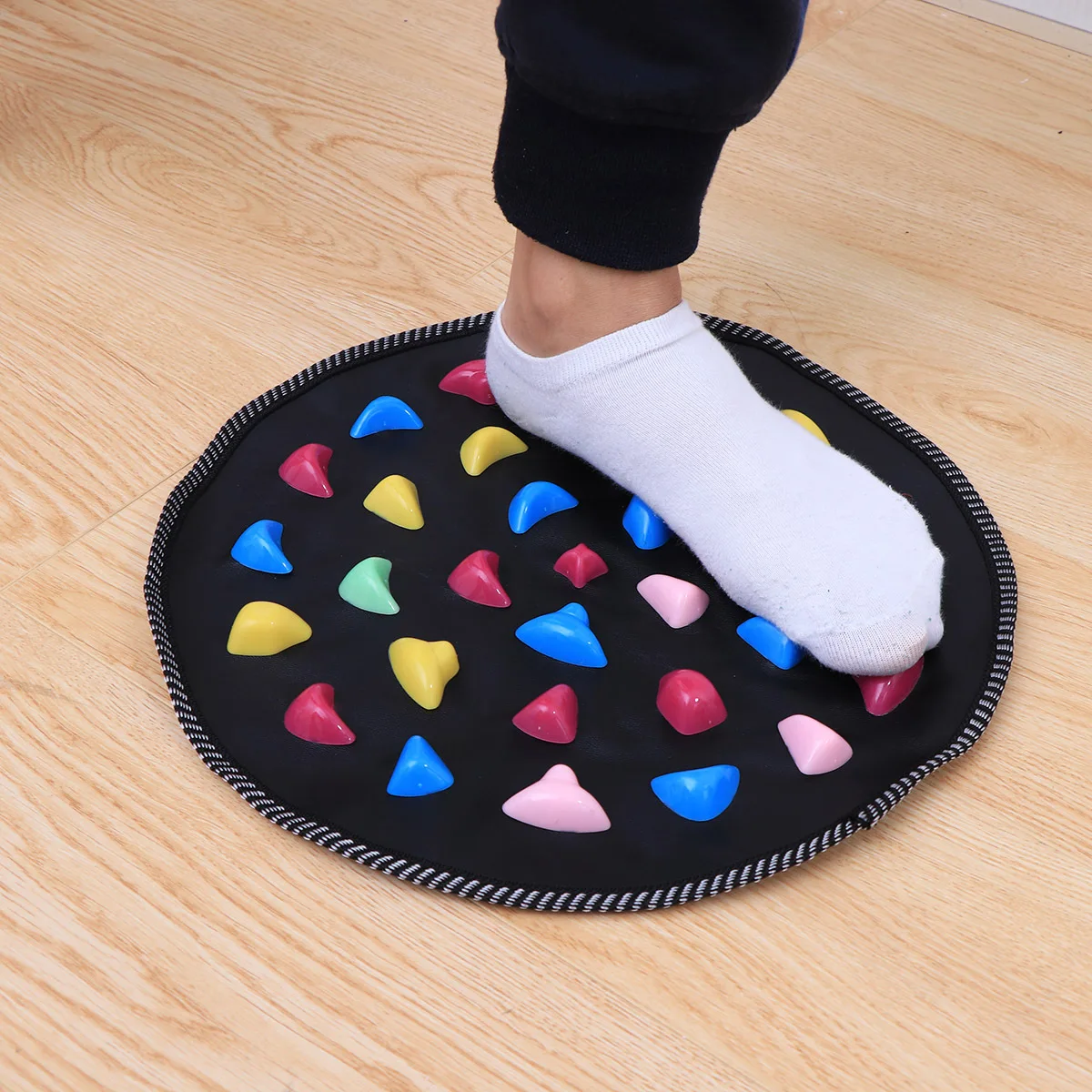 Tapis de Massage des pieds en pierre, rond, soulagement de la douleur, tapis de marche d'acupression, outil de réflexologie pour usage domestique et extérieur