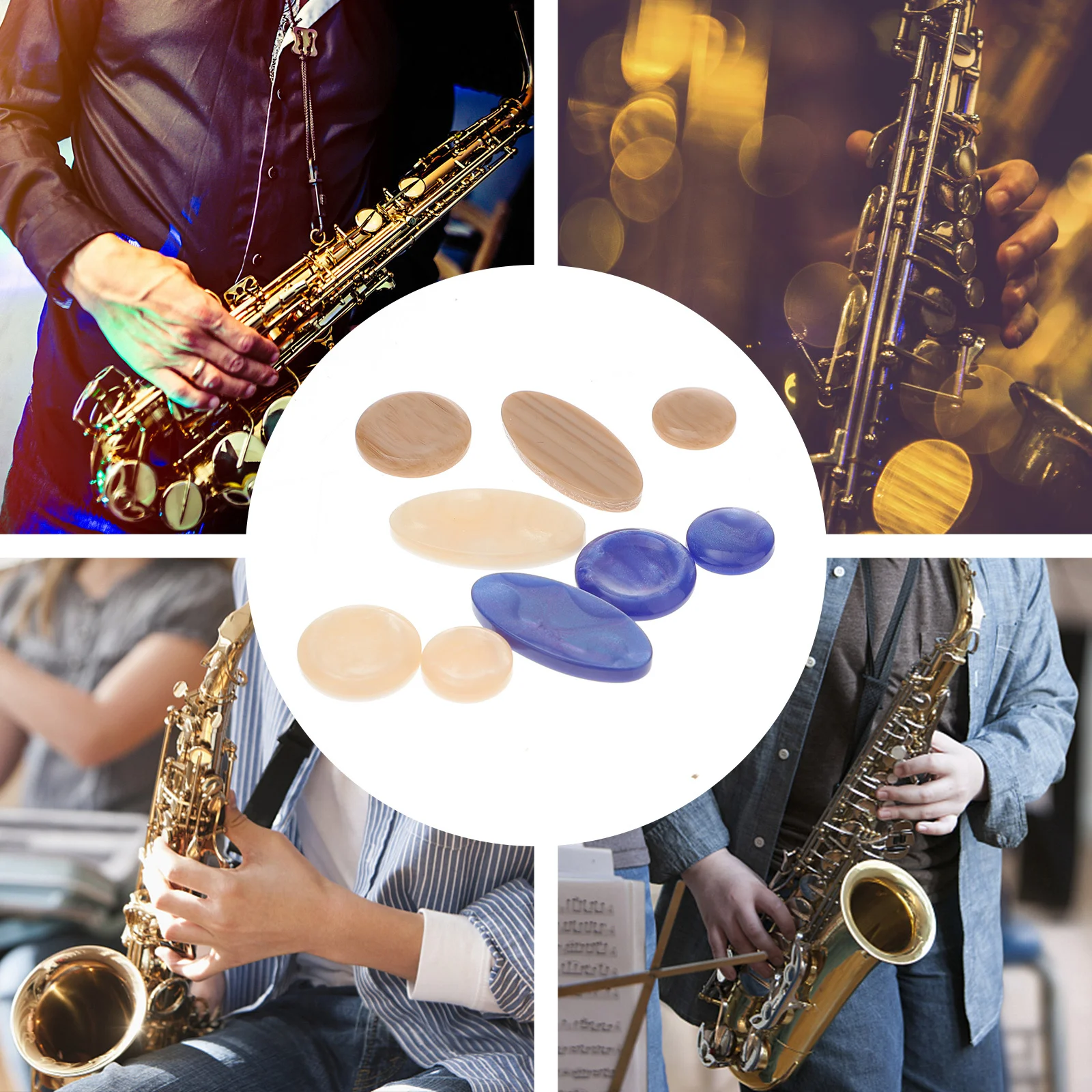 

27pcs Saxophone Key Cover Durable Plastic Shell For Tenor Alto Sax Music Instrument Accessories Blue Khaki Beige