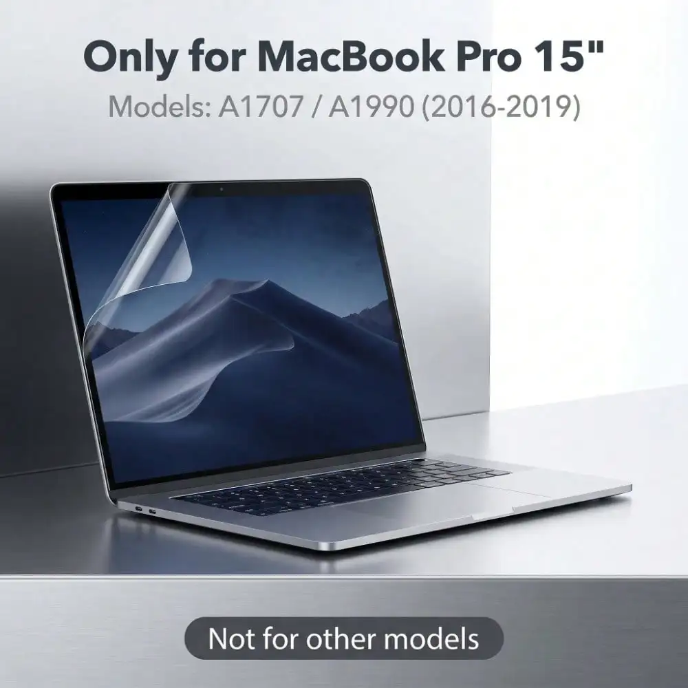 5 Pack Matte Anti Glare for MacBook Pro 15 Inch 2016-2019 A1707 A1990 Screen Protector, Eye Protection Film/Anti Scratch