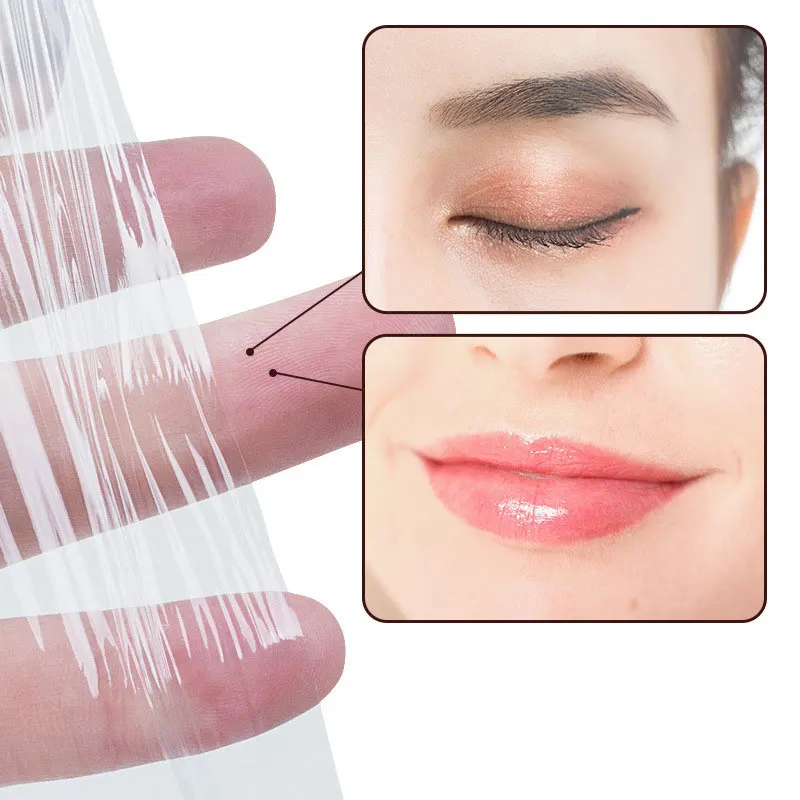 1 Rollo de 200M de Película Plástica Transparente para Extensión de Pestañas, para Tatuaje Permanente de Cejas, Herramienta de Maquillaje Profesional 6