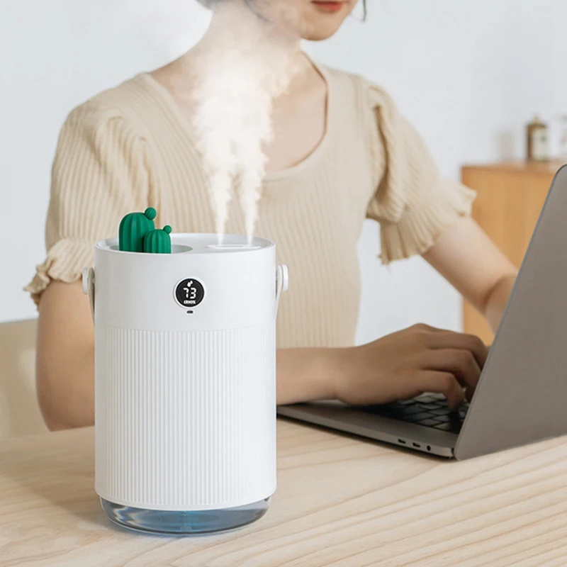 Portable Air Diffuser Cactus Humidifier USB Purifier 1000ML Mist Maker With Lamp Light For Bedroom