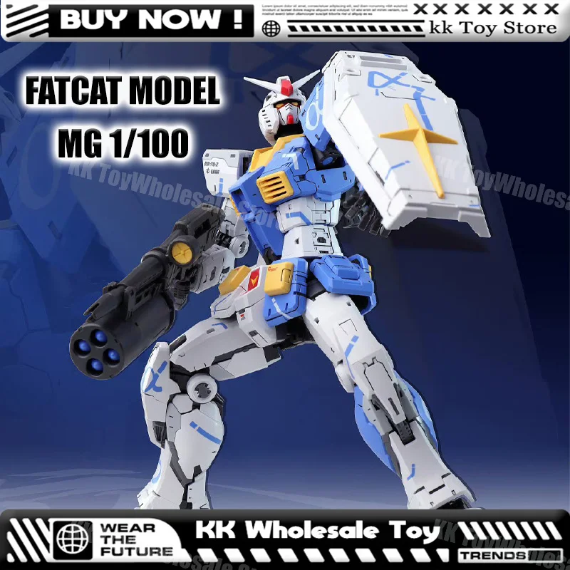 

FATCAT Model MG 1/100 Rx-78-2 2.0 Enlarged Version Kowloon Style Color Scheme Plastic skeleton Action Figure Robot Plastic Model