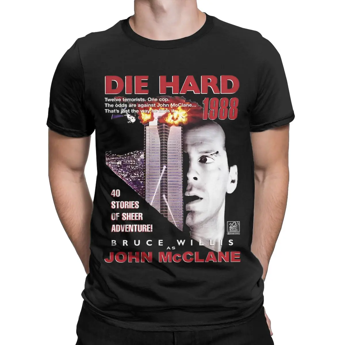 Men Women\'s Bruce Willis Die Hard Retro Movie T-Shirt Pure Cotton John Mcclane T Shirts Top Tee Clothes New Arrival