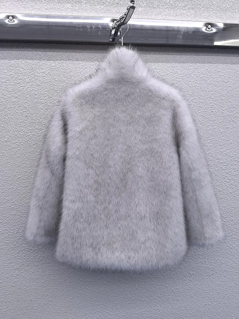 ZADORIN, abrigos de piel de invierno para mujer, abrigo de piel sintética de zorro blanco grueso y cálido, ropa de mujer, chaqueta de piel sintética de largo medio, prendas de vestir exteriores de felpa