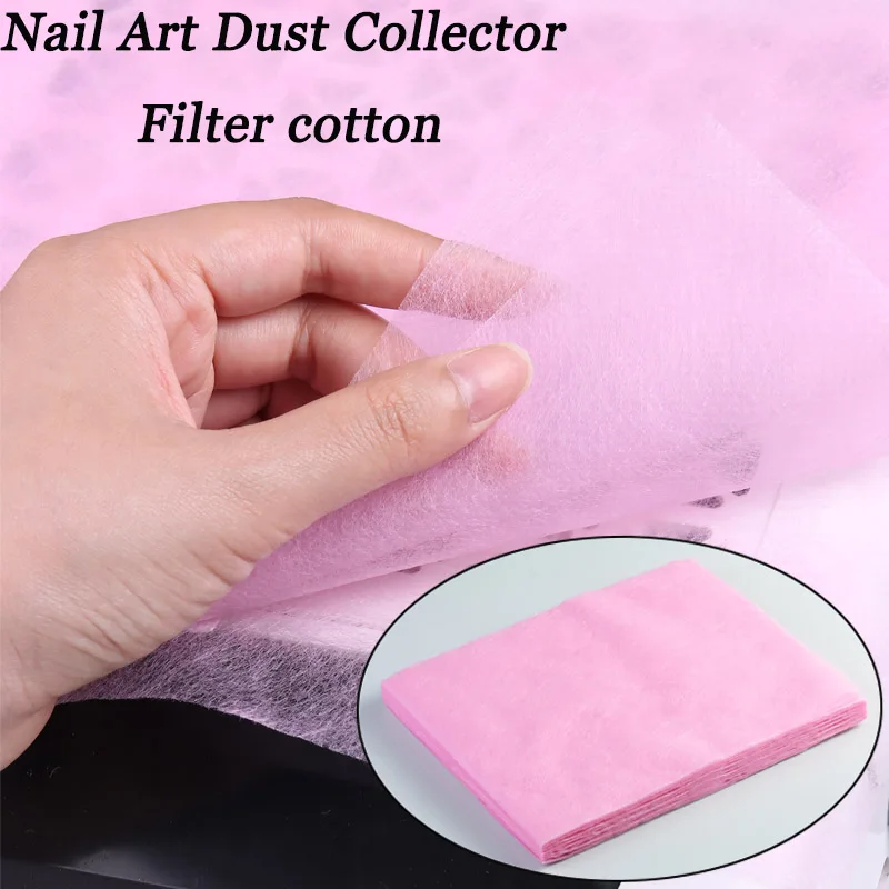 Pink Nail Art Dust Collector Filter Cotton - Foldable Nail Art Non-Woven Filter Paper,Manicure Dustproof Replace Cleaner Paper