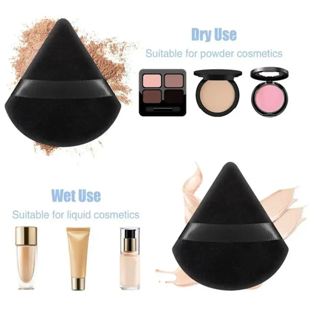 3 Stuks Driehoek Fluwelen Poeder Puff Make-Up Sponzen Voor Gezicht Ogen Contouren Schaduwafdichting Cosmetische Foundation Make-Up Tool