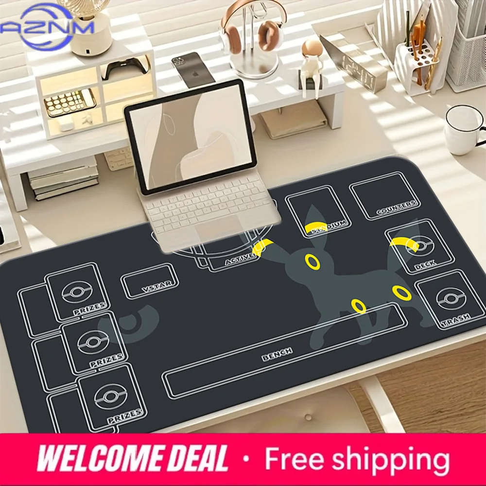 Minimalist Umbreon Pokemon TCG Playmat Large Non-Slip Desk Gaming Mouse Pad Card Game Mat