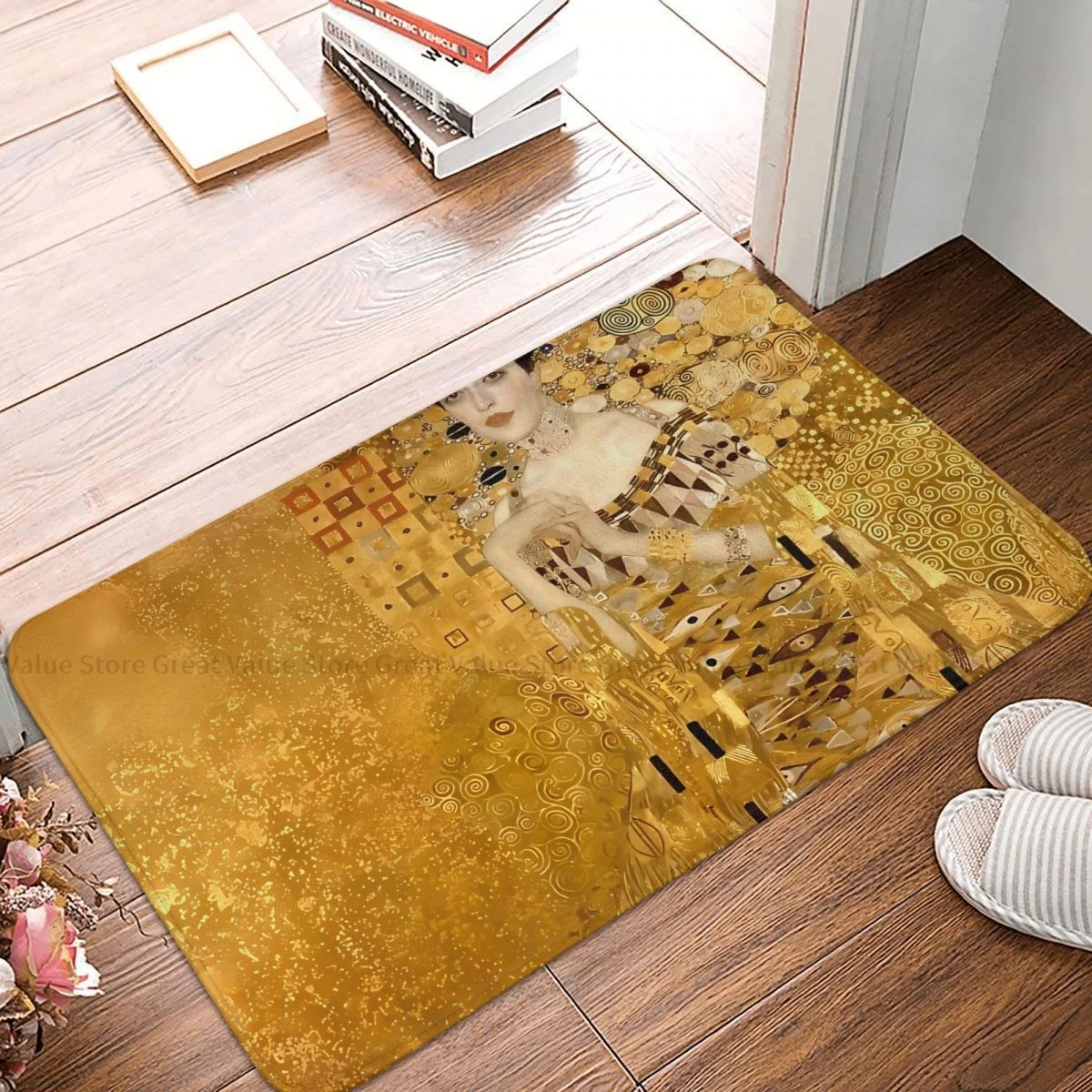 Gustav Klimt Patting Art Non-slip Doormat Woman In Gold Portrait Living Room Bedroom Mat Outdoor Carpet Home Modern Decor