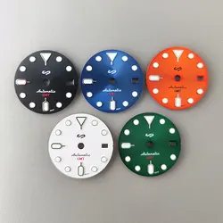 NH34 dial 28.5MM mechanical watch modified accessories S DIAL GMT watch green luminous surface watch accessories