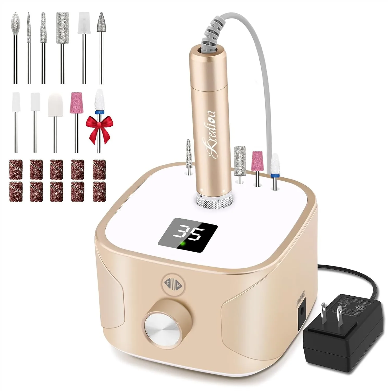 Nail Drill Professional Electric 35000RPM Nail Drill Machine Kit Remove Gel Nails Acrylic Polish with 11 Bits E File Set