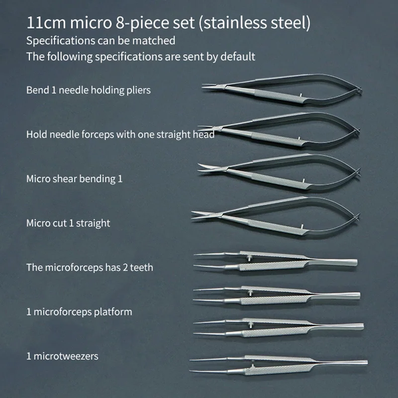 Microscopic Scissors Tweezers Needle Holding Forceps Ophthalmic Microsurgery Exercise Set Of Instruments Hand Surgery Suture