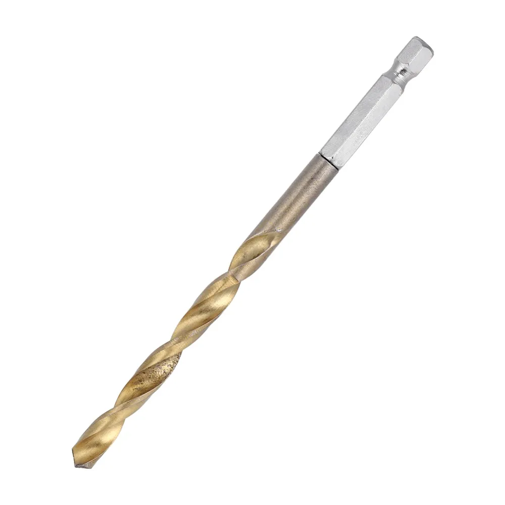 

13pcs Titanium Coated Drill Bit Set High Speed Steel Hexagonal Handle High Speed Steel Drill Bits Metric Size 135° Tip