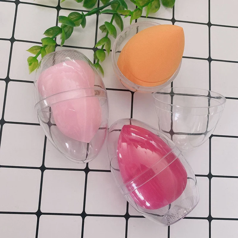 5PCS Beauty Egg Storage Box Cosmetics Sponge Stand Oraganize Case Makeup Blender Puff Holder vuoto trasparente Puff Box Tool