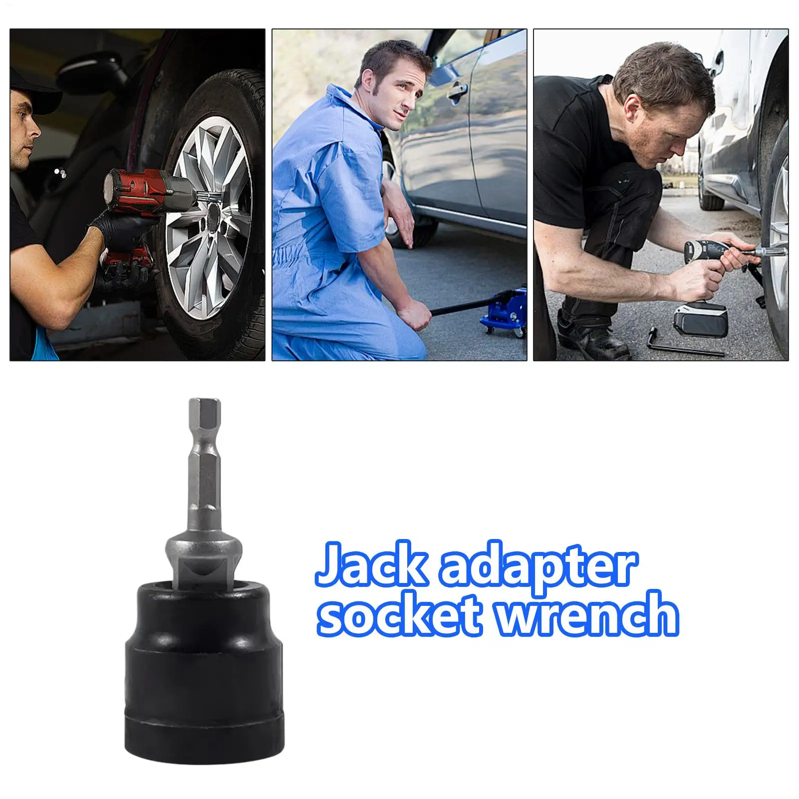 Universal Scissor Car Jack Adapter Rv Stabilizer Jack Drill Adapter Car Disassemble Tool Steel Ball Joint Rod Impact Wrench Tool